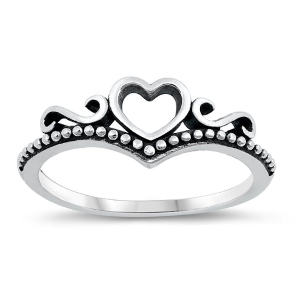 Sterling Silver Heart Band Ring